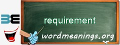 WordMeaning blackboard for requirement